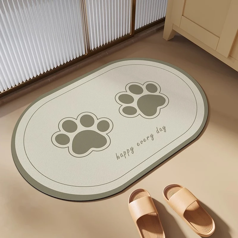 网红卡通可爱浴室硅藻泥地垫家用吸水防滑脚垫厕所速干40*60