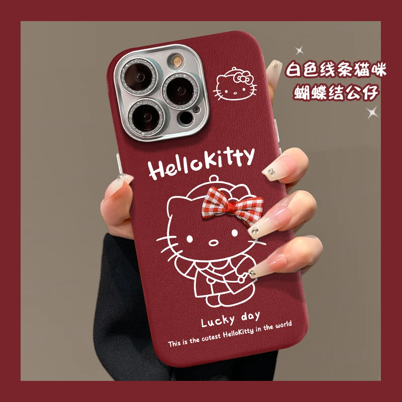 线条KT适用苹果16promax华为vivo小米oppo精孔金属皮纹防摔手机壳