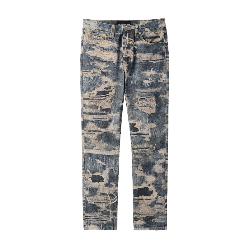 CEEC DIGITAL BORO DENIM PANTS SKINNY数码糜烂破坏窄版牛仔裤