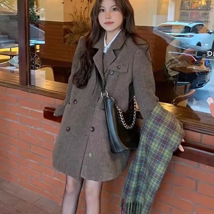 呢子大衣女秋冬季2024新款毛呢外套高级感小个子加厚赫本风超好看