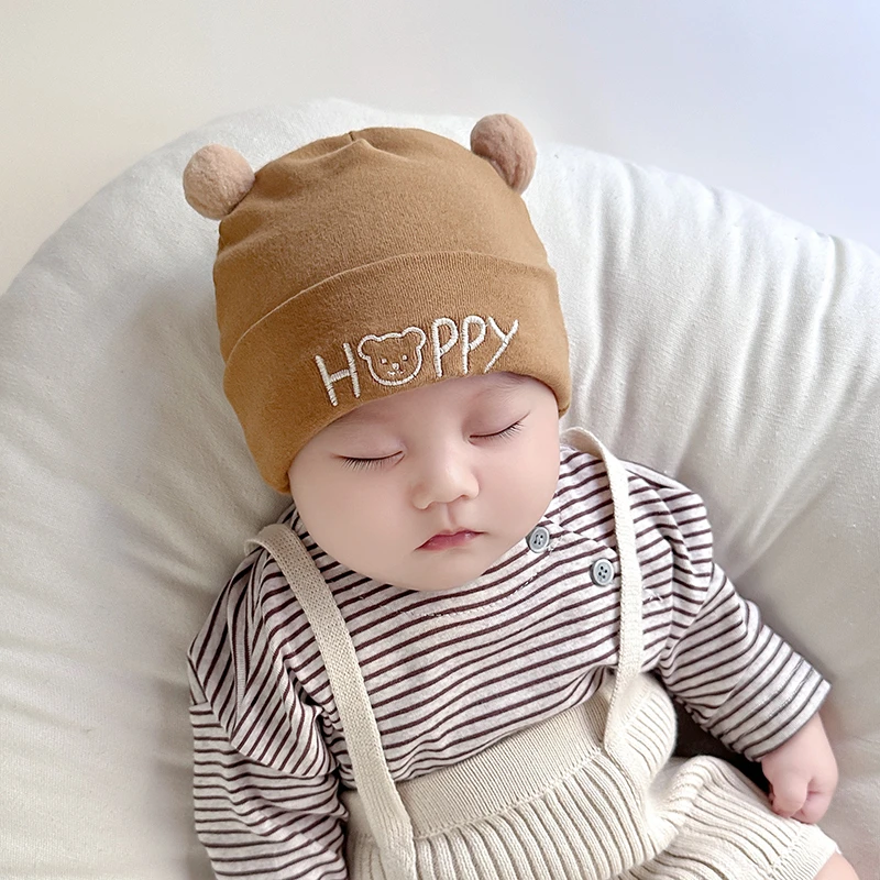 婴儿帽子春秋季婴幼儿纯棉男女宝宝护囟门帽新生儿初生小月龄胎帽