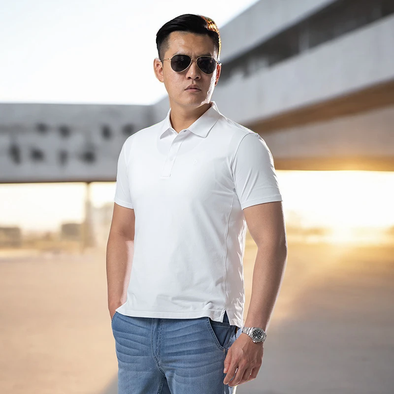 【龙牙】先锋1号刺绣logo棉感速干Polo衫清凉夏季休闲半袖透气轻薄