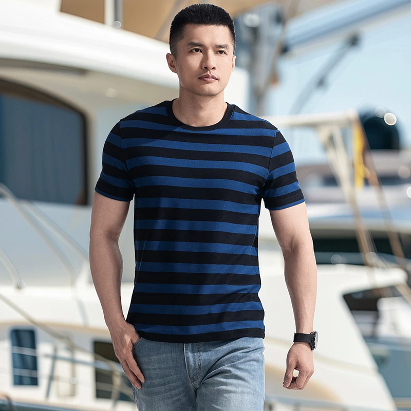 【龙牙】秘之彩逐COOLMAX色织圆领短袖T恤半袖休闲百搭户外时尚男士