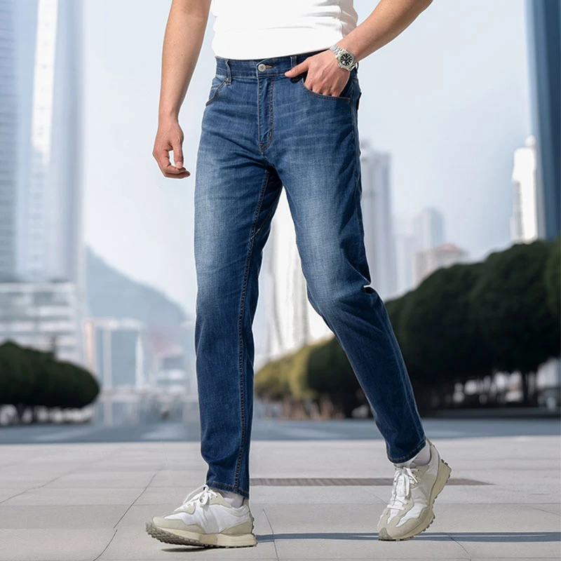 【龙牙】隐之冰岚轻量锥形牛仔裤轻薄修身户外休闲裤春男士裤子夏季