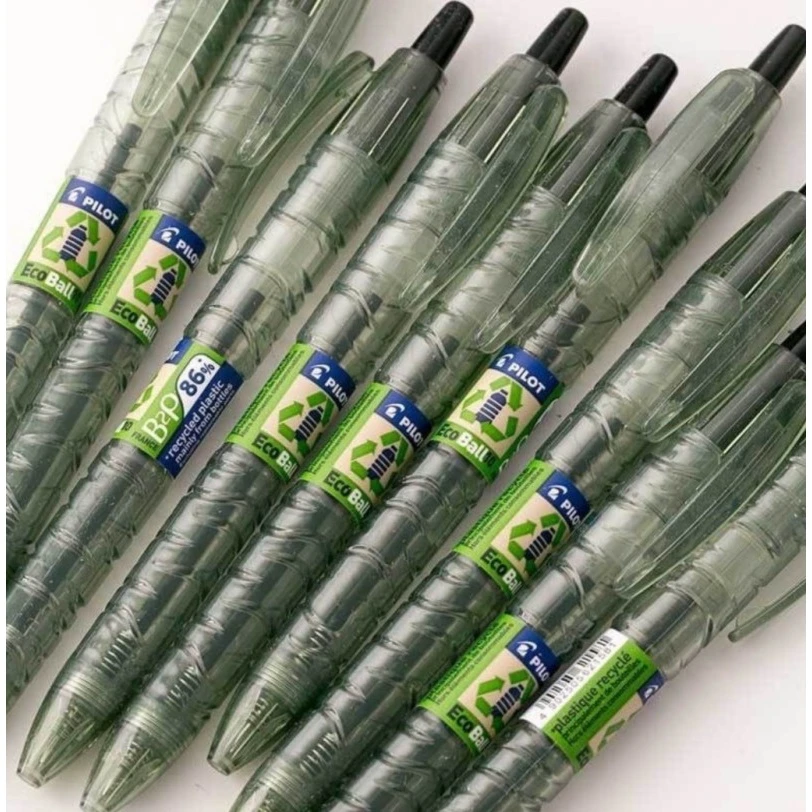 日本PILOT百乐矿泉水笔圆珠笔德版宝特瓶脏脏绿B2P按动黑色笔