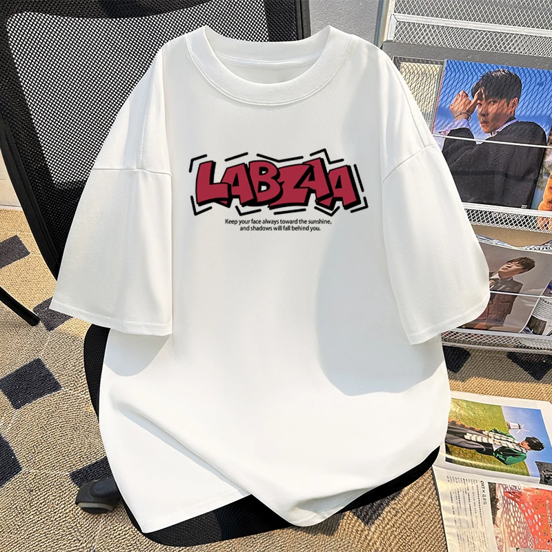 jtrt美式设计感正肩短袖t恤男女夏季纯棉2024复古潮牌宽松上衣ins