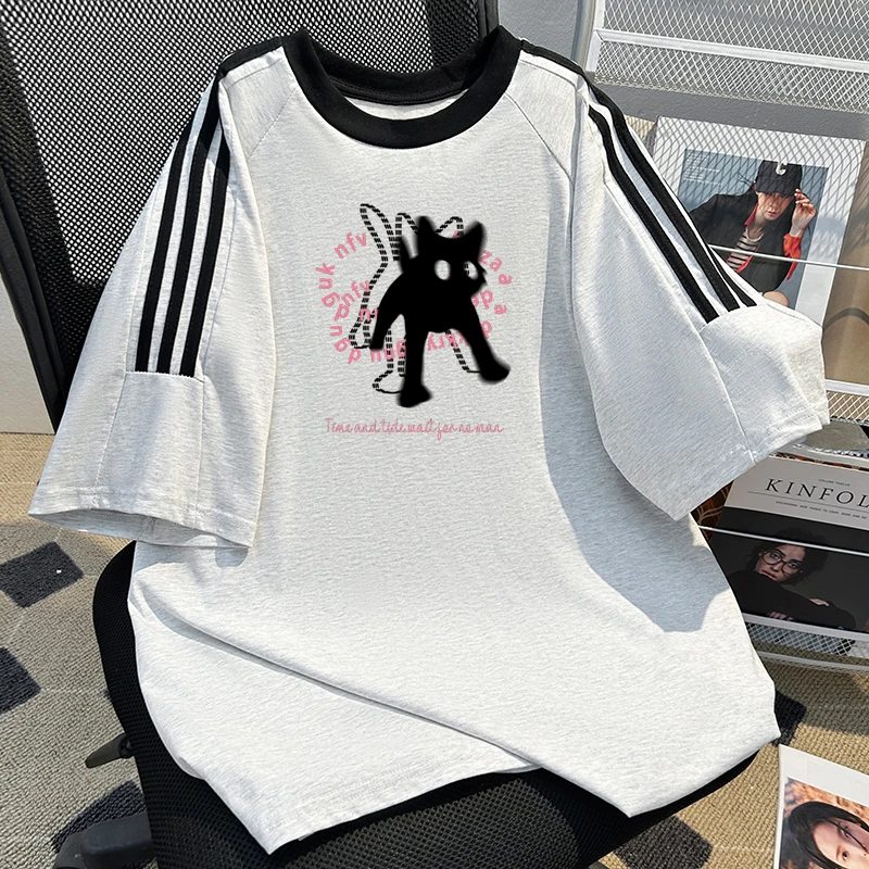 jtrt美式复古潮牌正肩短袖T恤男女2024新款夏季宽松小众半袖上衣