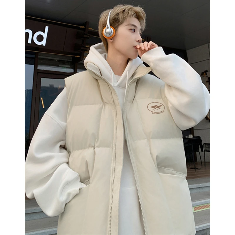 jtrt美式潮牌街头风马甲男女冬季外穿字母小个子加厚无袖背心外套