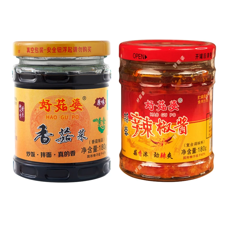 潮汕特产下饭菜香菇菜+豆腐乳蒜蓉瓶装原味营养调味拌饭180g