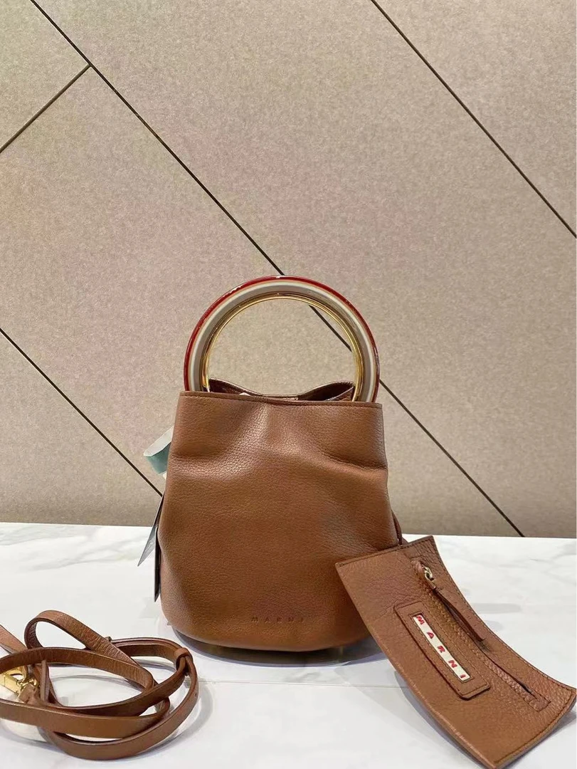 95新 MARNI 帝爵奢品/95新/MARNI/焦糖色水桶