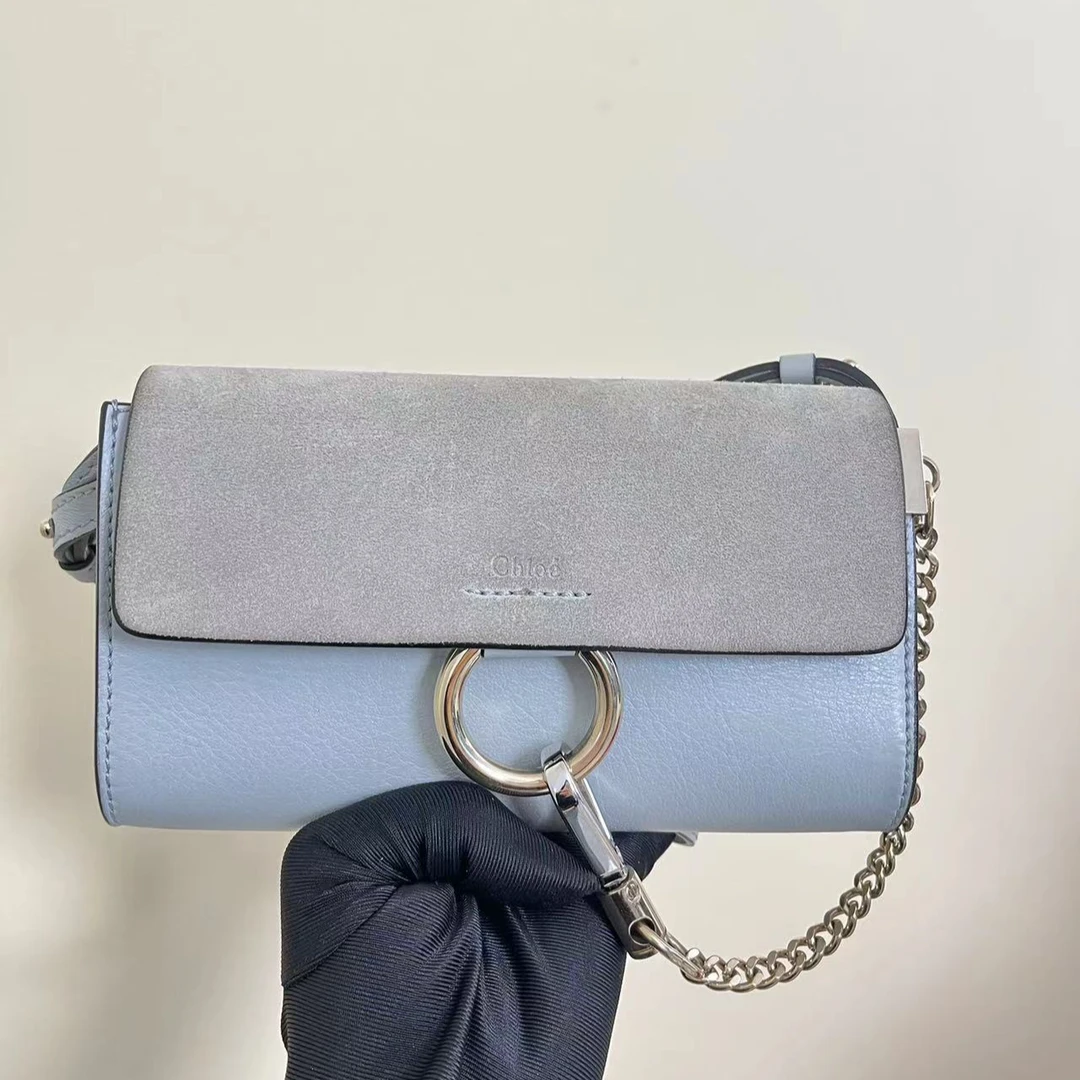 95新 Chloe/蔻依 蓝色单肩包