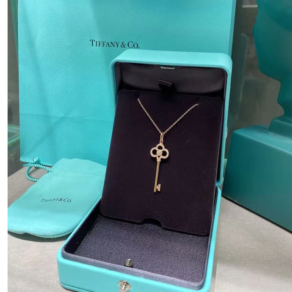 未使用 Tiffany & Co./蒂芙尼  钥匙半钻项链