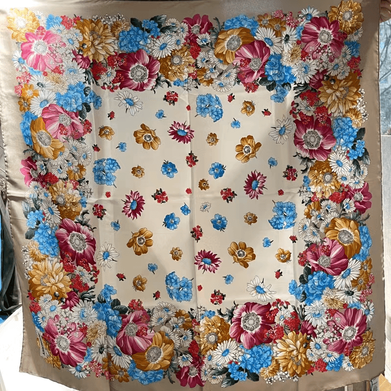 99新 BURBERRY/博柏利 帝爵奢品/99新/花卉丝巾/90*90