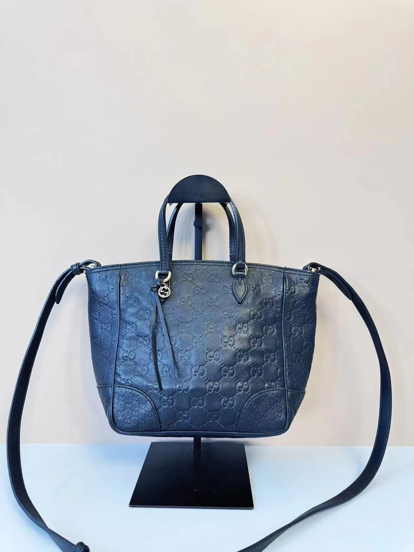 95新 GUCCI/古驰 黑色满logo小菜篮子