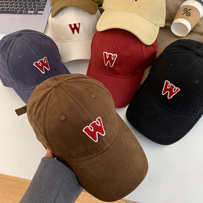 大头围棒球帽女夏W标字母鸭舌帽韩版潮流时尚休闲帽子男款百搭ins