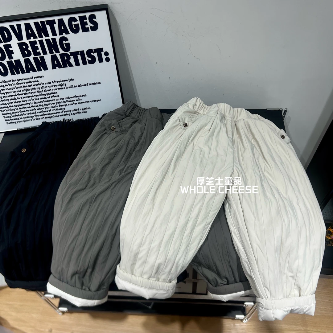 【奶芙裤】加厚夹棉男女童休闲风中性百搭洋气宽松休闲韩版裤子