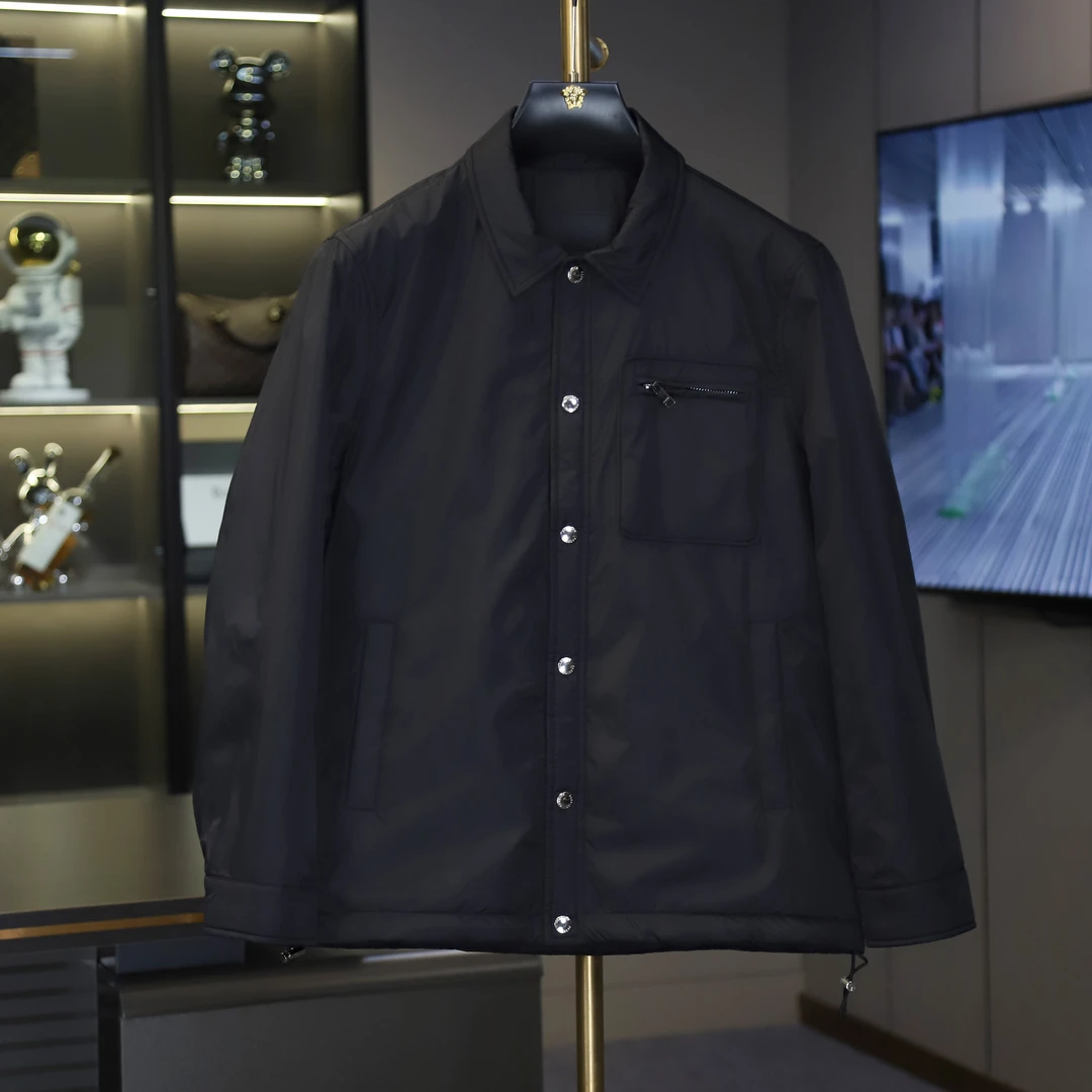 【加棉款】2024秋冬款男士轻薄翻领棉服夹克休闲轻奢百搭外套34199