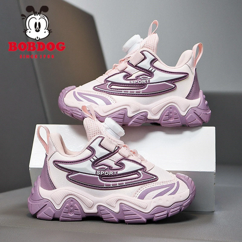 巴布豆男女童鞋2025秋季新款时尚皮面防滑防水休闲中大童运动鞋子