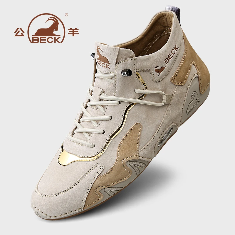 BECK/公羊秋冬款男士低帮真皮鞋软底意大利休闲皮鞋男潮鞋98350