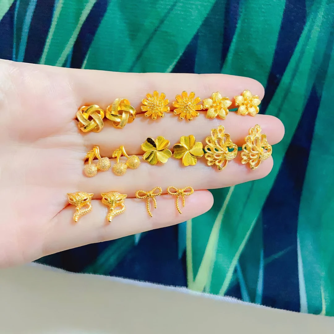 露茵 钛钢耳饰 金色耳钉合集时尚大气2023爆款耳钉轻奢经典女士