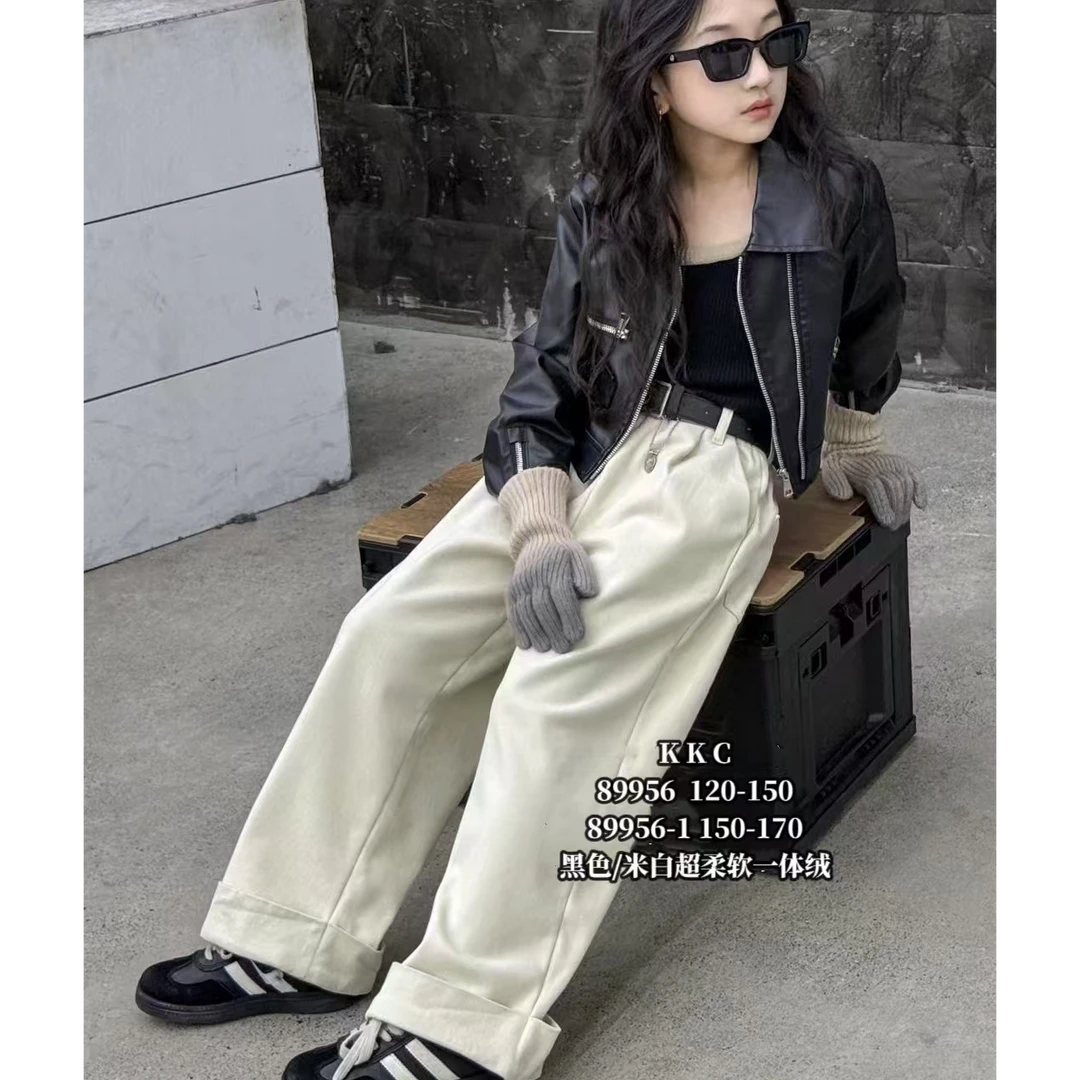 裤子秋季新款中大童休闲裤运动柔软直筒时尚宽松超柔工装裤长裤