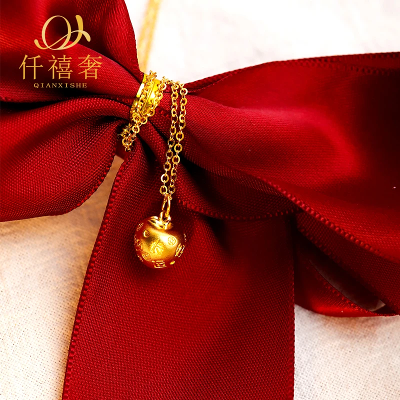 【仟禧奢】足金999 苹果吊坠时尚平安夜招财暴富古风送女友送妈妈