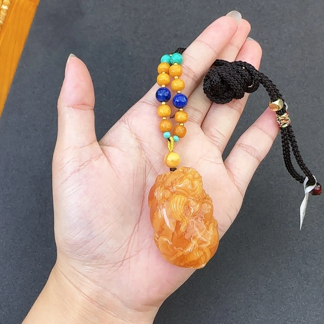 琥珀手链未镶嵌蜜蜡吊坠