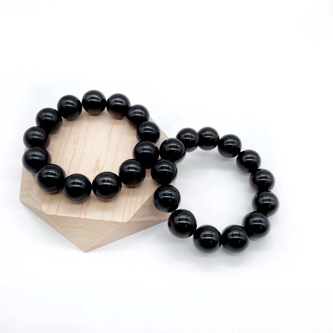 【齐福珠宝】XQ0116/18mm天然琥珀翳珀圆珠手串（多样性发其一）