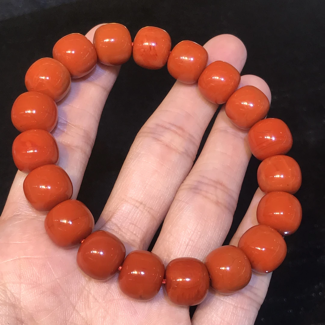 【齐福珠宝】10/20-14 /10-11mm天然南红特级阿东寨老型手串