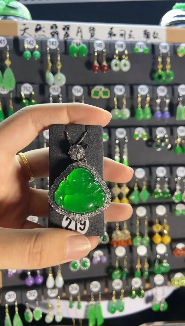 【闪购商品】翡翠耳饰银S925镶嵌219...