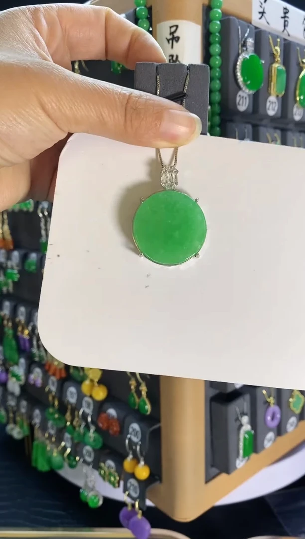 【闪购商品】翡翠耳饰银S925镶嵌216