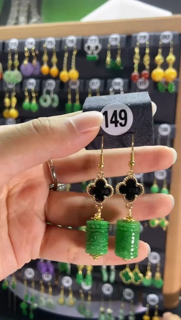 【闪购商品】翡翠耳饰银S925镶嵌149....