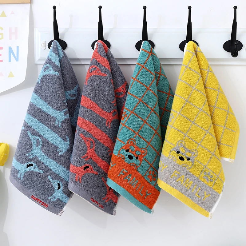 4条】毛巾面巾卡通可爱长方形小学生洗脸巾洗澡毛巾洗脸毛巾