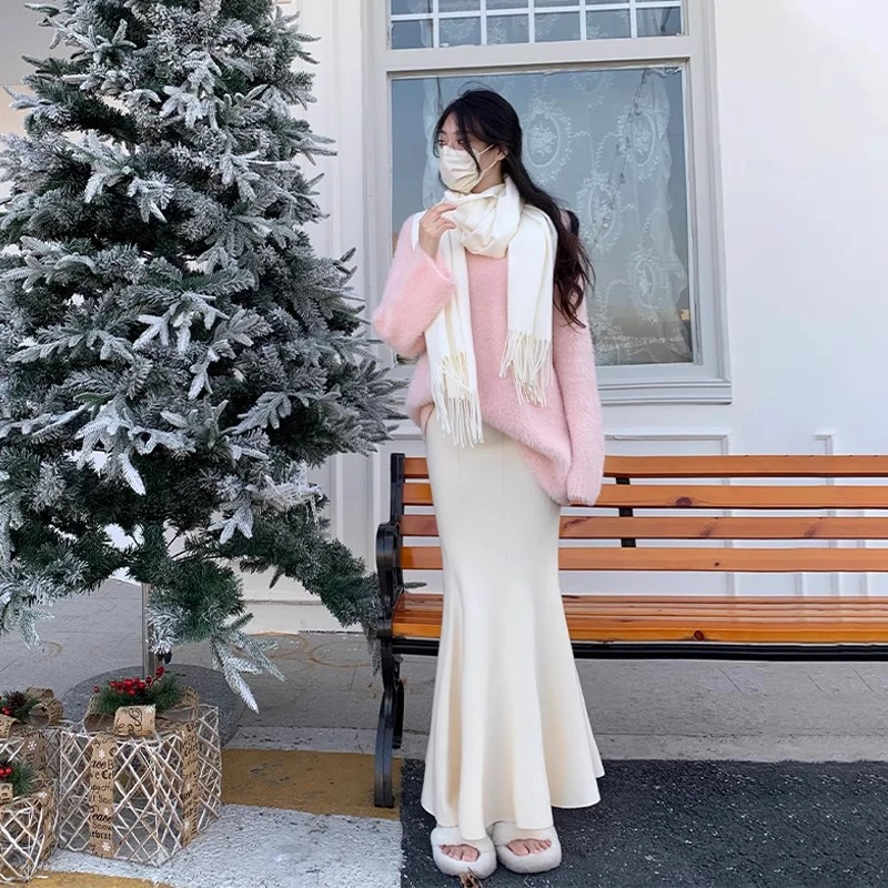 【定制款】可调节孕妇鱼尾裙高级感宽松显瘦遮胯半身裙垂感针织长裙