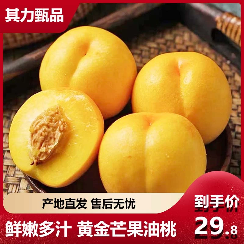 山东蒙阴黄金蜜桃芒果油桃4.5斤当季现摘现发黄桃香甜爆汁水蜜桃