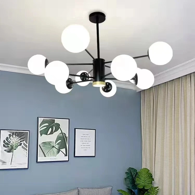 北欧魔豆客厅卧室餐厅大气灯具套餐配送led灯泡光源吊灯大灯