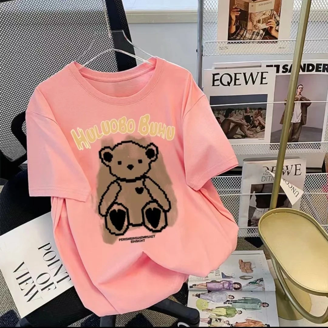 新款夏季男女同款百搭圆领正肩纯棉短袖T恤