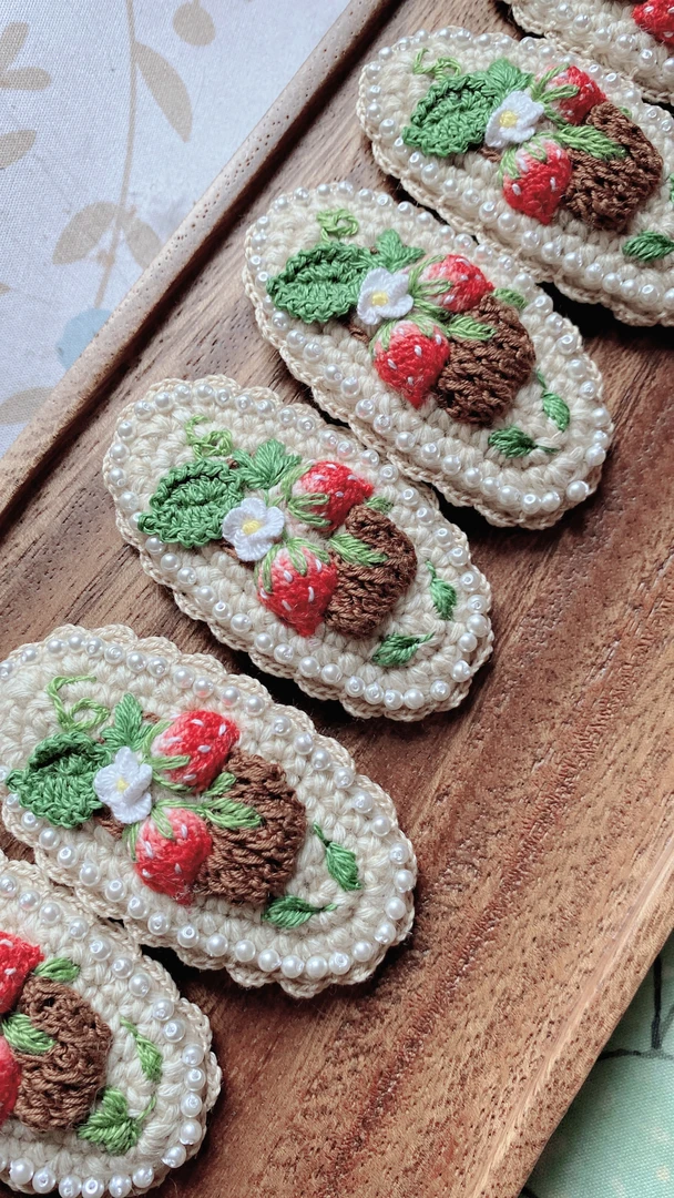 刺绣微钩发夹头饰（直播间选款后发货）