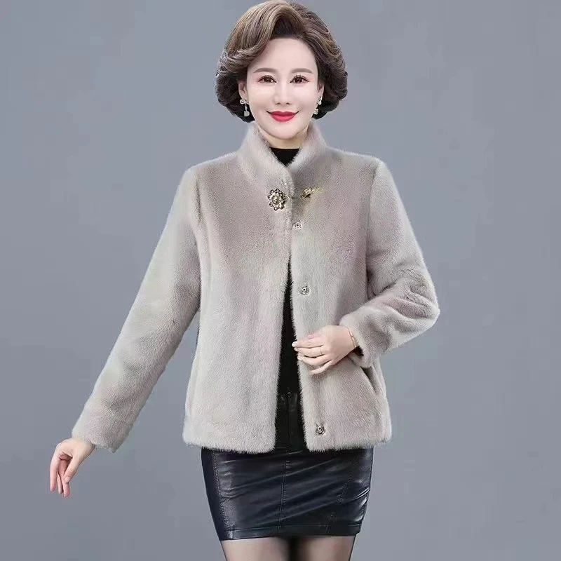 女款毛绒上衣保暖时尚女士百搭短款洋气气质休闲秋冬皮毛一体