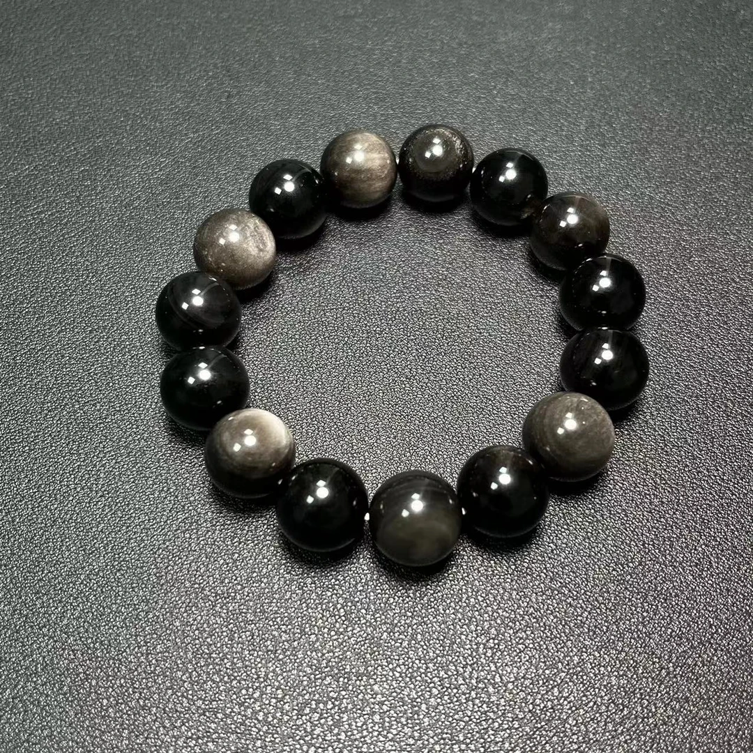 碧玺（处理） 天然猫眼银曜手串