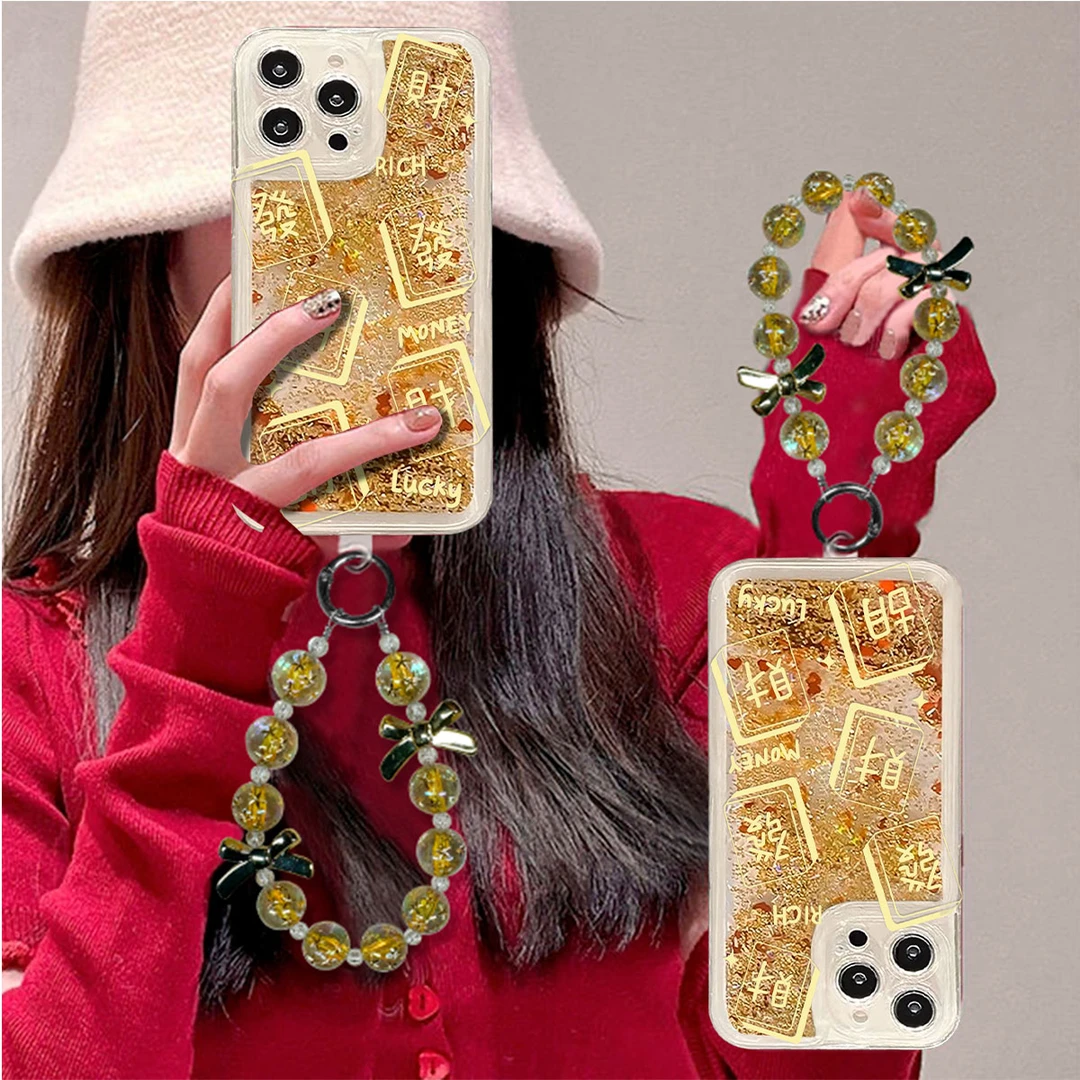 流沙麻将全包不发黄透明保护壳适用苹果vivo华为oppo金2024高级感