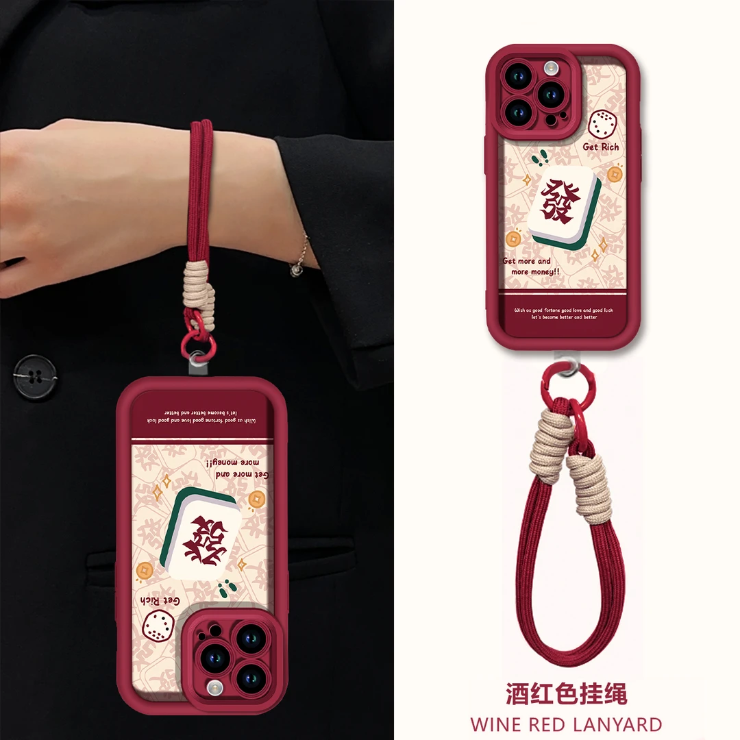 發字麻将支架保护壳适用苹果vivo华为oppo小米天眼全包2024高级感