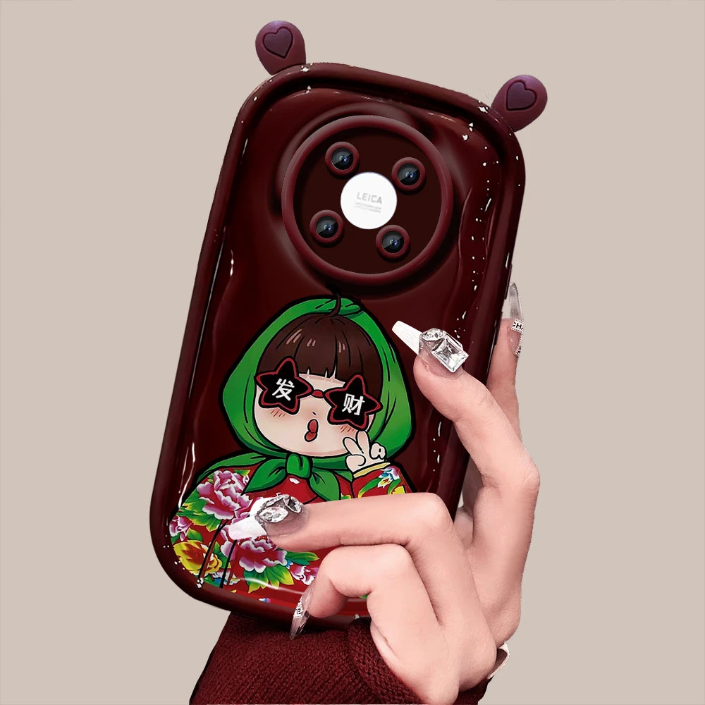 【华为MATE40】东北大妈耳朵小胖子新年款创意简约防摔手机壳女款