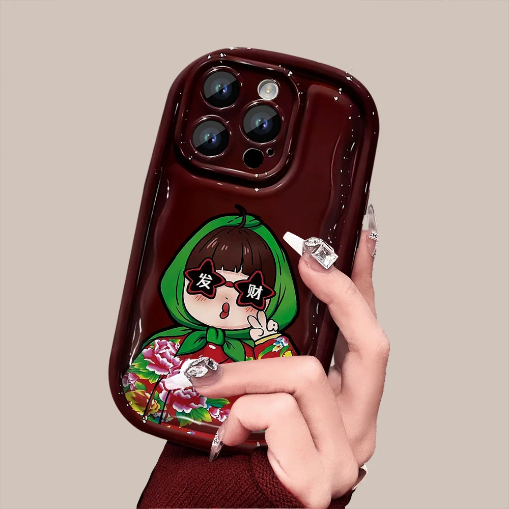 绿衣大妈华为mate60苹果15新年款iPhone14PROMAX防摔手机壳女