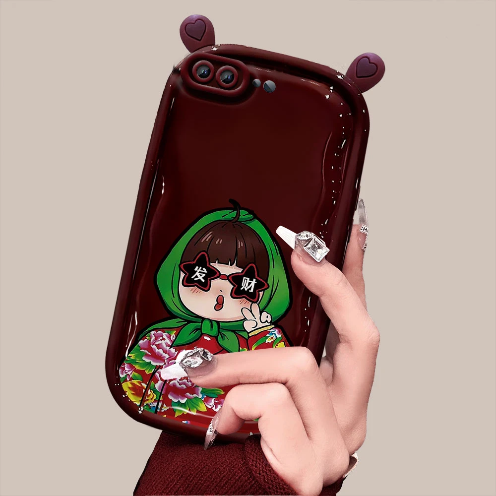 【苹果7PLUS/8PLUS】东北大妈耳朵小胖子新年款防摔手机壳女款