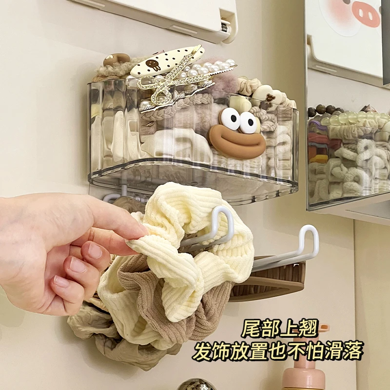发饰收纳盒儿童免打孔头绳皮筋整理神器女孩多功能发箍壁挂置物架