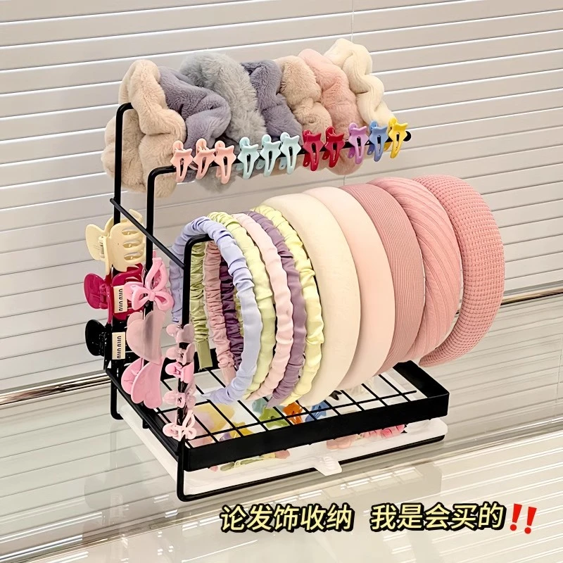 儿童发箍收纳神器壁挂宝宝发饰收纳盒桌面头绳大肠发圈发夹收纳架
