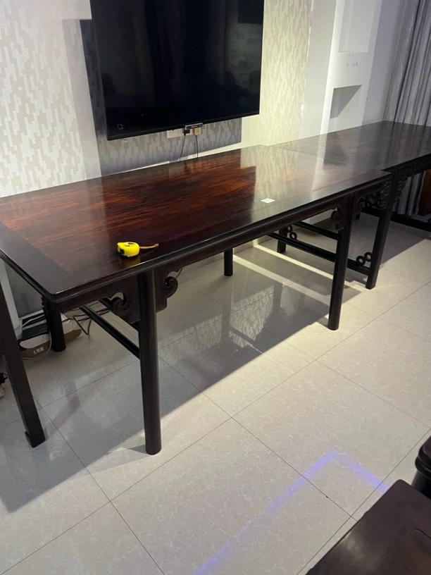 大红酸枝交趾黄檀大画案