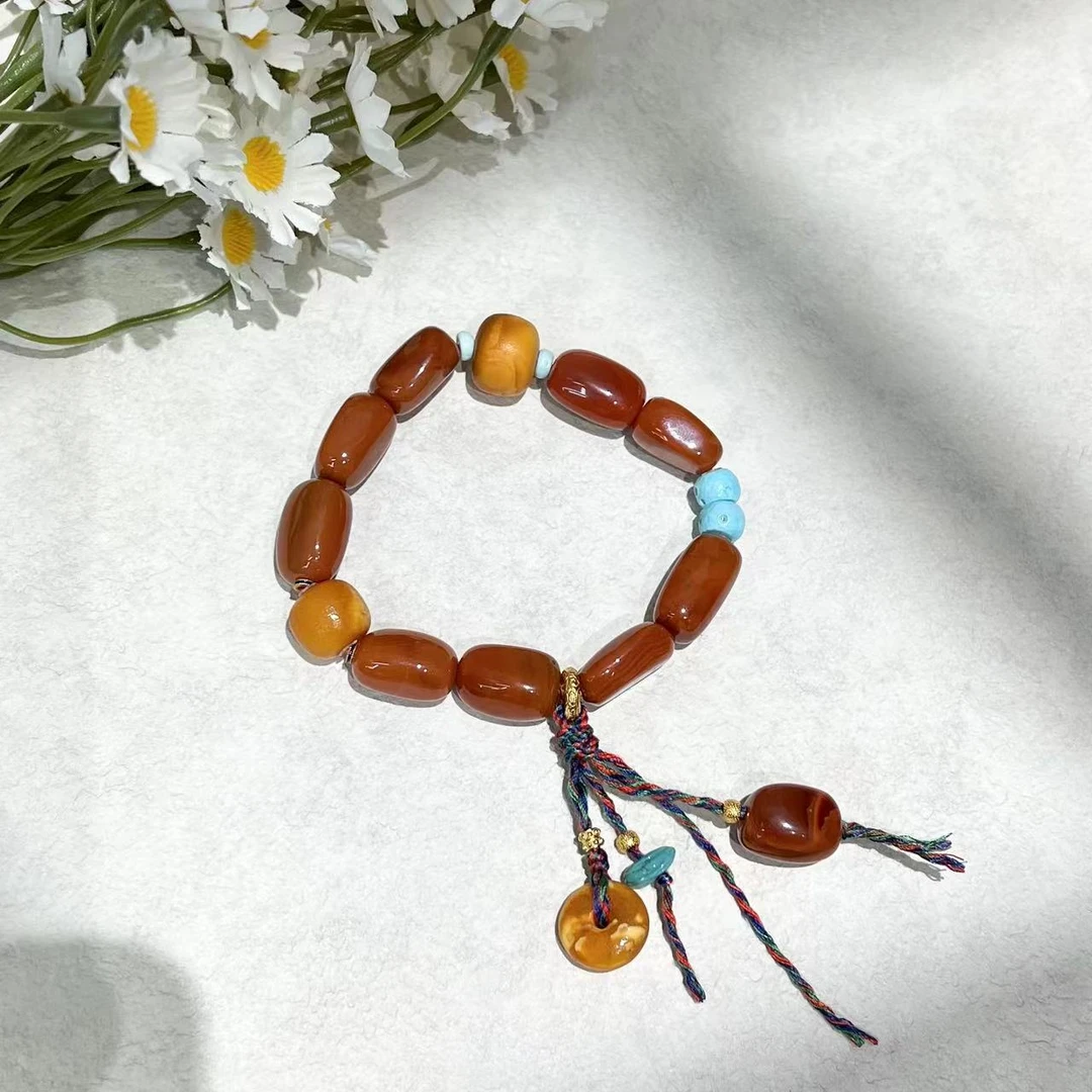 【润家原创】天然南红随型DIY设计款时尚流行手串#4061