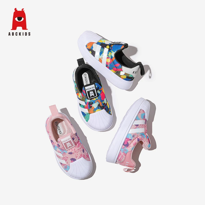 Abckids童鞋儿童学步鞋幼童板鞋防踢贝壳头套脚童鞋SY213603006AX